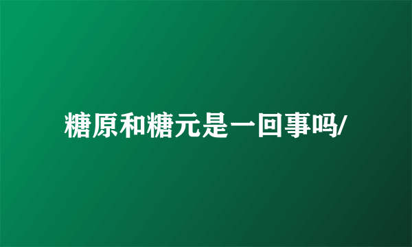 糖原和糖元是一回事吗/