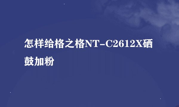 怎样给格之格NT-C2612X硒鼓加粉