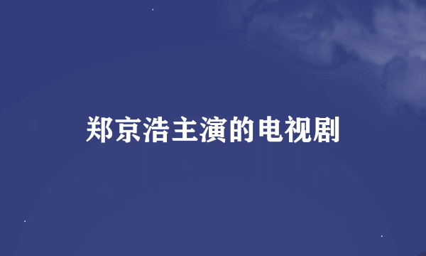 郑京浩主演的电视剧