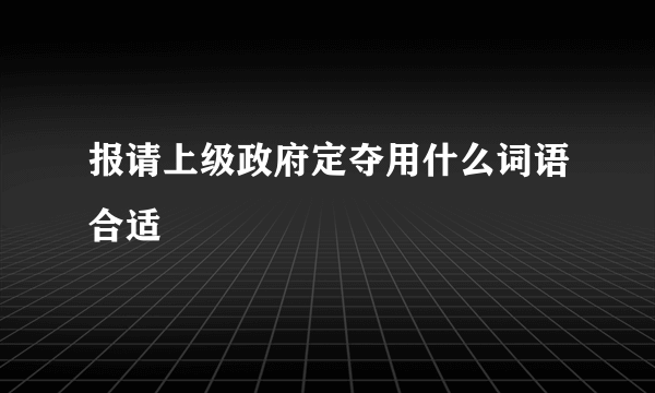 报请上级政府定夺用什么词语合适