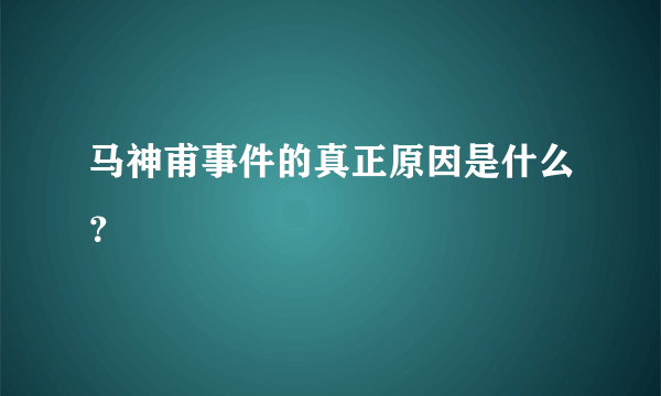 马神甫事件的真正原因是什么？