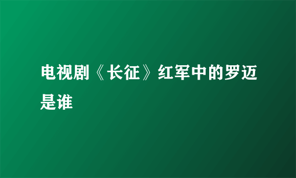 电视剧《长征》红军中的罗迈是谁