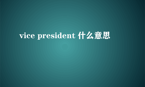 vice president 什么意思