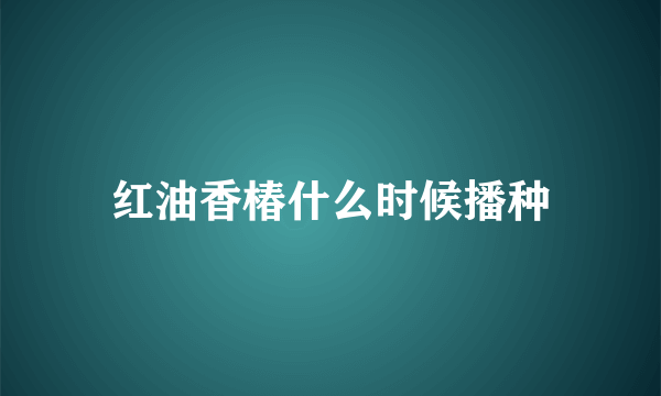 红油香椿什么时候播种