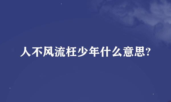 人不风流枉少年什么意思?