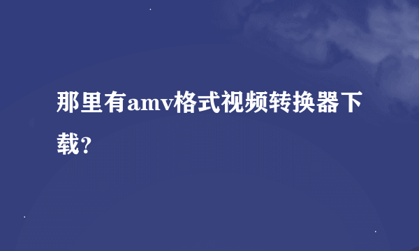 那里有amv格式视频转换器下载？