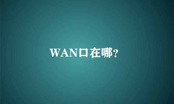 WAN口在哪？