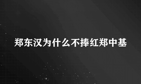 郑东汉为什么不捧红郑中基