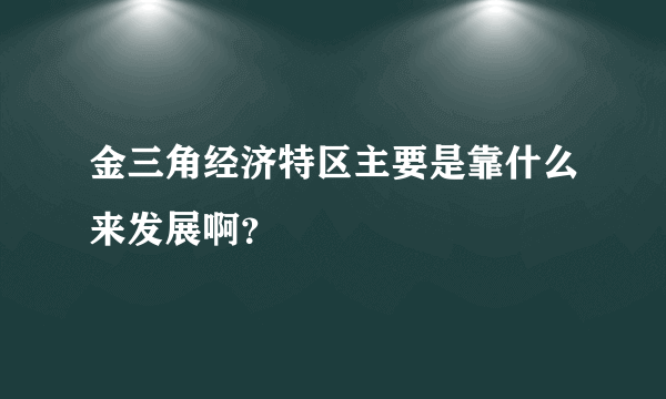 金三角经济特区主要是靠什么来发展啊？