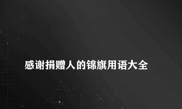 
感谢捐赠人的锦旗用语大全

