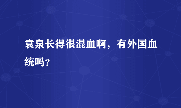 袁泉长得很混血啊，有外国血统吗？