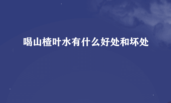 喝山楂叶水有什么好处和坏处