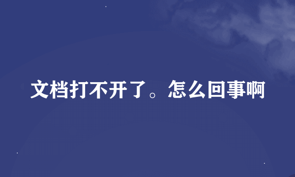 文档打不开了。怎么回事啊