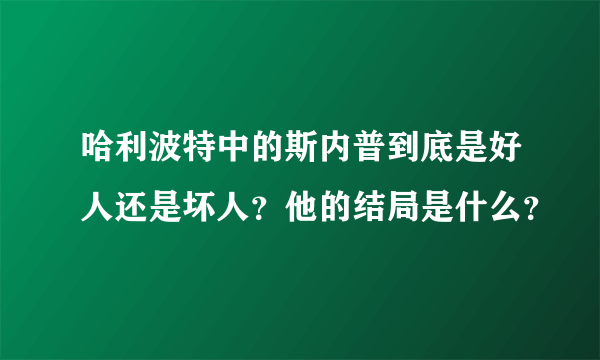 哈利波特中的斯内普到底是好人还是坏人？他的结局是什么？