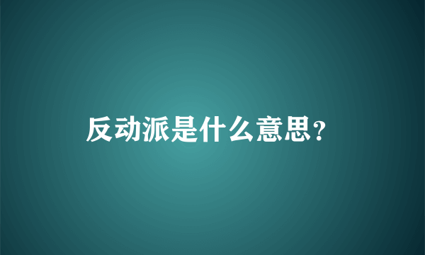 反动派是什么意思？