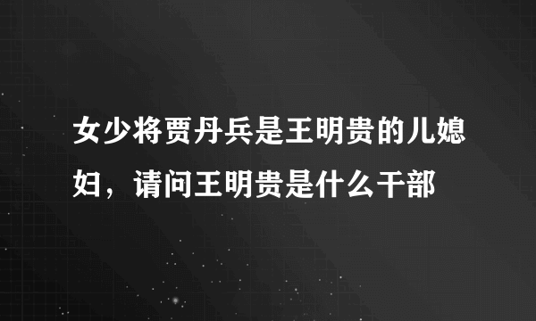 女少将贾丹兵是王明贵的儿媳妇，请问王明贵是什么干部