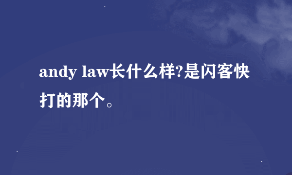 andy law长什么样?是闪客快打的那个。