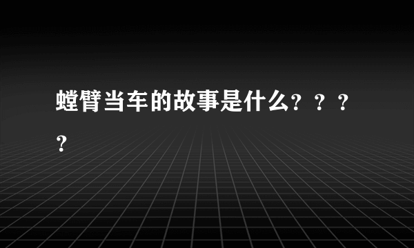 螳臂当车的故事是什么？？？？