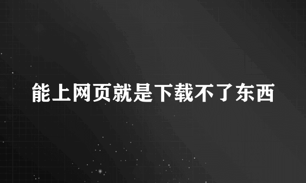 能上网页就是下载不了东西