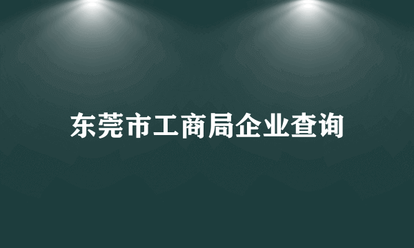 东莞市工商局企业查询