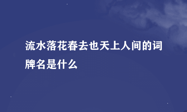 流水落花春去也天上人间的词牌名是什么