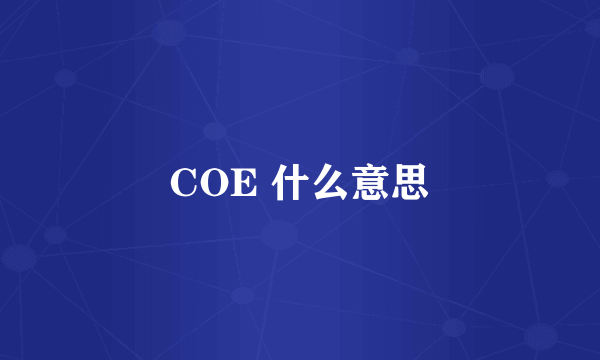 COE 什么意思