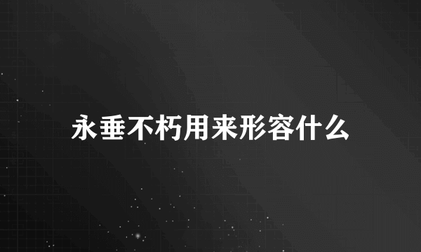 永垂不朽用来形容什么