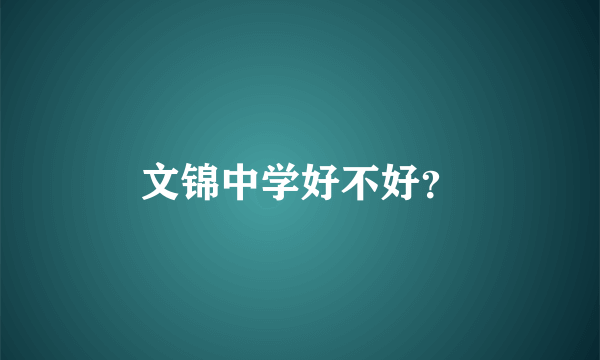 文锦中学好不好？