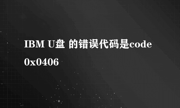 IBM U盘 的错误代码是code 0x0406