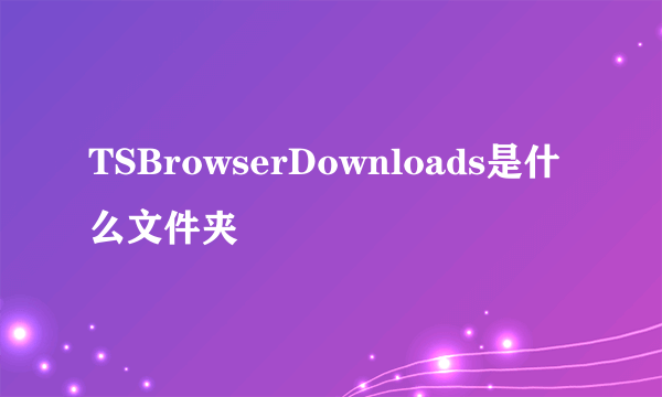 TSBrowserDownloads是什么文件夹