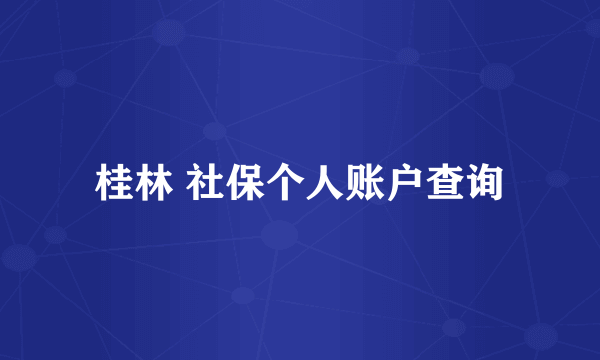 桂林 社保个人账户查询