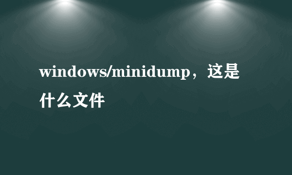 windows/minidump，这是什么文件