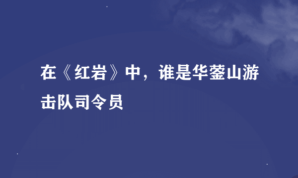 在《红岩》中，谁是华蓥山游击队司令员