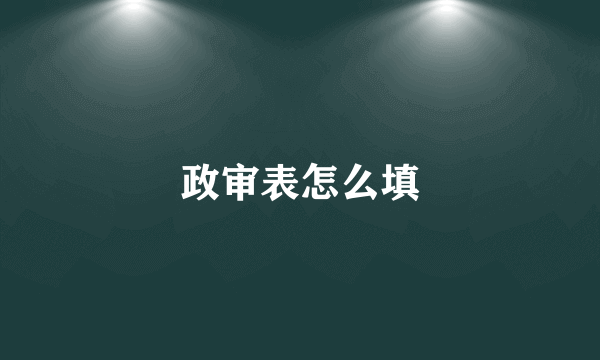 政审表怎么填