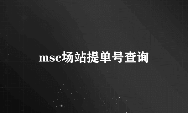 msc场站提单号查询