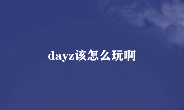 dayz该怎么玩啊