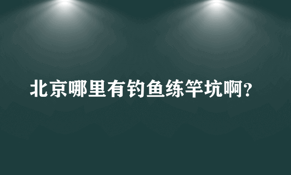 北京哪里有钓鱼练竿坑啊？