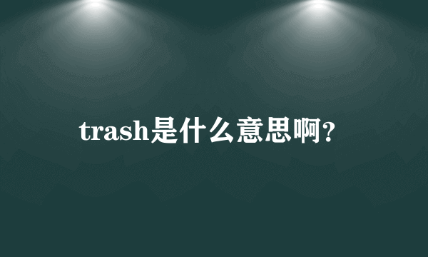 trash是什么意思啊？