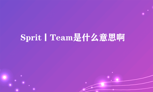 Sprit丨Team是什么意思啊