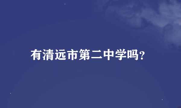 有清远市第二中学吗？