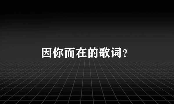 因你而在的歌词？