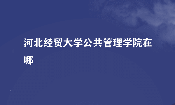 河北经贸大学公共管理学院在哪