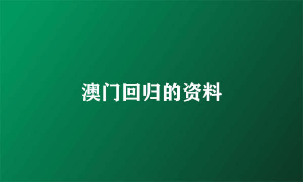 澳门回归的资料