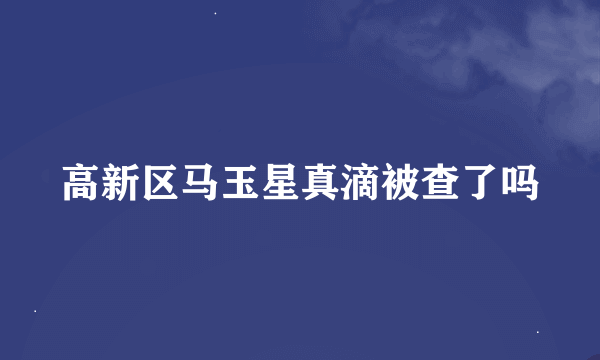 高新区马玉星真滴被查了吗