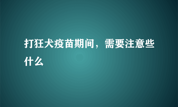 打狂犬疫苗期间，需要注意些什么