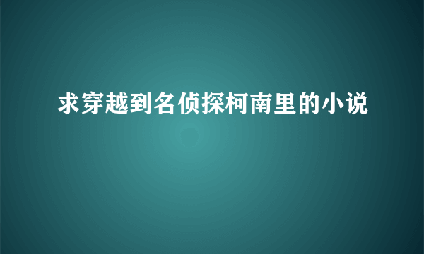 求穿越到名侦探柯南里的小说