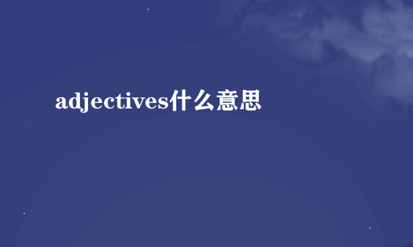 adjectives什么意思