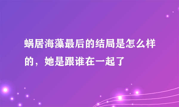 蜗居海藻最后的结局是怎么样的，她是跟谁在一起了