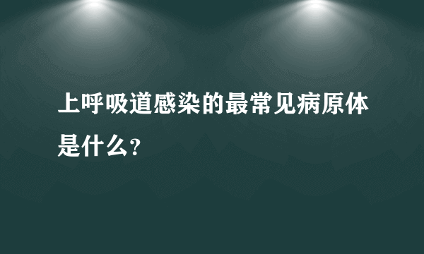 上呼吸道感染的最常见病原体是什么？