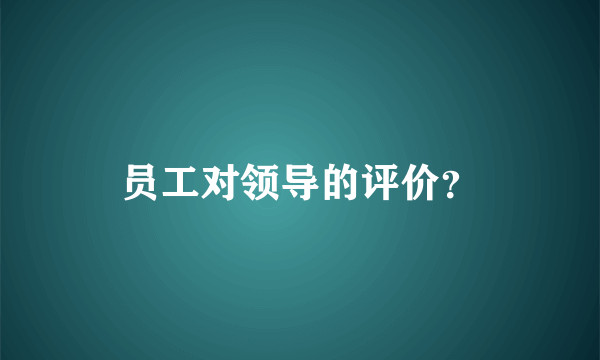 员工对领导的评价？